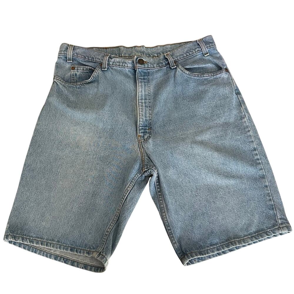 Levi's Vintage 550 Orange Tab Made in USA Jean Shorts Jorts Blue 38 Y2K